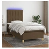 Image de Boxspring met matras en LED stof donkerbruin 100x200 cm3135576