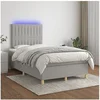 Image de Boxspring met matras en LED stof lichtgrijs 120x200 cm3135581