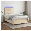 Image de Boxspring met matras en LED stof cràmekleurig 120x200 cm3135586
