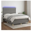 Image de Boxspring met matras en LED stof donkergrijs 140x200 cm3135598