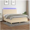 Image de Boxspring met matras en LED stof cràmekleurig 180x200 cm3135618