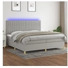 Image de Boxspring met matras en LED stof lichtgrijs 200x200 cm3135621