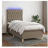 Image de Boxspring met matras en LED stof taupe 80x200 cm3135649