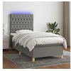 Image de Boxspring met matras en LED stof donkergrijs 100x200 cm3135654