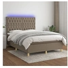 Image de Boxspring met matras en LED stof taupe 140x190 cm3135673