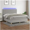 Image de Boxspring met matras en LED stof lichtgrijs 160x200 cm3135685