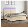 Image de Boxspring met matras en LED stof cràmekleurig 160x200 cm3135690