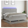 Image de Boxspring met matras en LED stof lichtgrijs 200x200 cm3135701