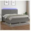 Image de Boxspring met matras en LED stof donkergrijs 200x200 cm3135702