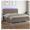 Image de Boxspring met matras en LED stof taupe 200x200 cm3135705