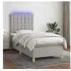 Image de Boxspring met matras en LED stof lichtgrijs 80x200 cm3135709