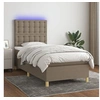 Image de Boxspring met matras en LED stof taupe 80x200 cm3135713