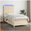 Image de Boxspring met matras en LED stof cràmekleurig 80x200 cm3135714