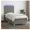 Image de Boxspring met matras en LED stof donkergrijs 90x190 cm3135718