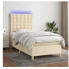 Image de Boxspring met matras en LED stof cràmekleurig 90x190 cm3135722