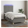 Image de Boxspring met matras en LED stof donkergrijs 90x200 cm3135726