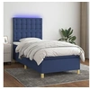 Image de Boxspring met matras en LED stof blauw 90x200 cm3135731