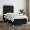Image de Boxspring met matras en LED stof zwart 100x200 cm3135735