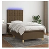 Image de Boxspring met matras en LED stof donkerbruin 100x200 cm3135736