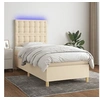 Image de Boxspring met matras en LED stof cràmekleurig 100x200 cm3135738
