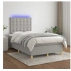 Image de Boxspring met matras en LED stof lichtgrijs 120x200 cm3135741