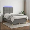Image de Boxspring met matras en LED stof donkergrijs 120x200 cm3135742