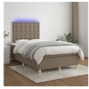 Image de Boxspring met matras en LED stof taupe 120x200 cm3135745