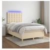 Image de Boxspring met matras en LED stof cràmekleurig 120x200 cm3135746