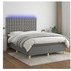 Image de Boxspring met matras en LED stof donkergrijs 140x190 cm3135750