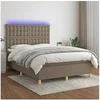 Image de Boxspring met matras en LED stof taupe 140x190 cm3135753