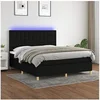 Image de Boxspring met matras en LED stof zwart 160x200 cm3135767