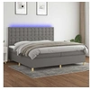 Image de Boxspring met matras en LED stof donkergrijs 200x200 cm3135782