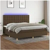 Image de Boxspring met matras en LED stof donkerbruin 200x200 cm3135784
