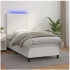 Image de Boxspring met matras en LED kunstleer wit 80x200 cm3135790