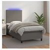 Image de Boxspring met matras en LED kunstleer grijs 80x200 cm3135793