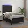 Image de Boxspring met matras en LED kunstleer zwart 90x200 cm3135801