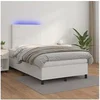Image de Boxspring met matras en LED kunstleer wit 120x200 cm3135814