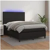 Image de Boxspring met matras en LED kunstleer zwart 140x190 cm3135819