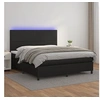 Image de Boxspring met matras en LED kunstleer zwart 180x200 cm3135837