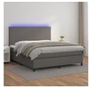 Image de Boxspring met matras en LED kunstleer grijs 180x200 cm3135841