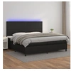 Image de Boxspring met matras en LED kunstleer zwart 200x200 cm3135843