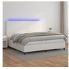 Image de Boxspring met matras en LED kunstleer wit 200x200 cm3135844
