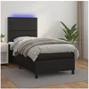 Image de Boxspring met matras en LED kunstleer zwart 90x190 cm3135855