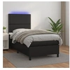 Image de Boxspring met matras en LED kunstleer zwart 100x200 cm3135867