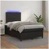 Image de Boxspring met matras en LED kunstleer zwart 120x200 cm3135873
