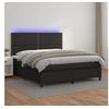 Image de Boxspring met matras en LED kunstleer zwart 180x200 cm3135897