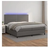 Image de Boxspring met matras en LED kunstleer grijs 200x200 cm3135907