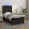 Image de Boxspring met matras en LED kunstleer zwart 80x200 cm3135909