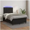 Image de Boxspring met matras en LED kunstleer zwart 120x200 cm3135933