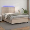Image de Boxspring met matras en LED kunstleer cappuccinokleur 140x200cm3135950